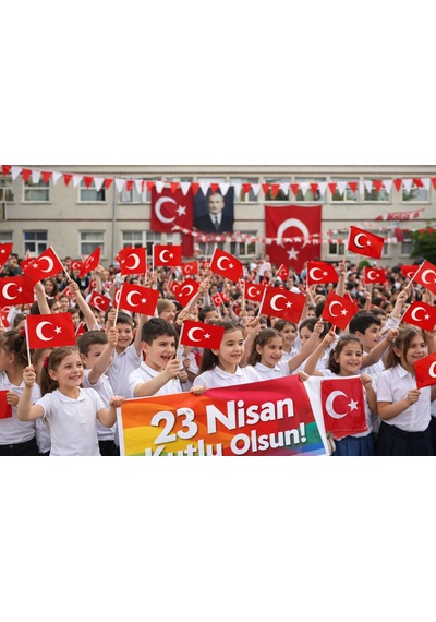 Plastik Sopalı Alpaka Bez Türk Bayrağı 30x45 Cm 50 Adet 23 Nisan Ve Organizasyon Bayrağı Tek Ebat
