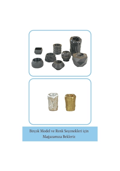 Mumluk Şamdan Tealight Mum Uyumlu Büyük Erimiş Mum Model - Siyah