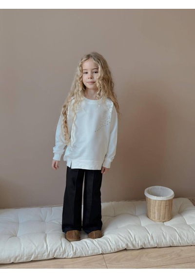 Miniko Kids Kız Çocuk Yıldız Taşlı 2li Pamuk Takım Ekru
