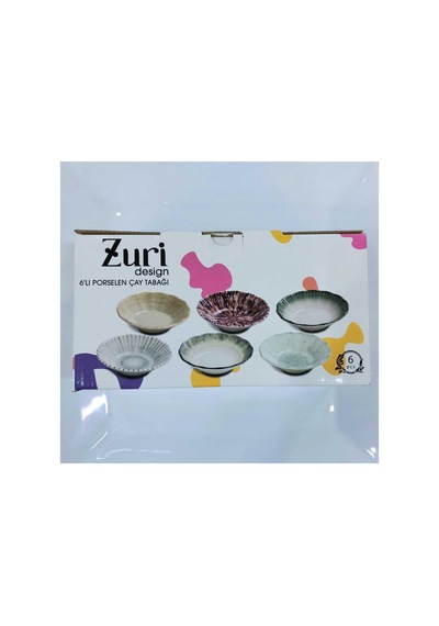 Zuri Design Porselen Tabaklı 6 Kişilik Çay Seti Diğer