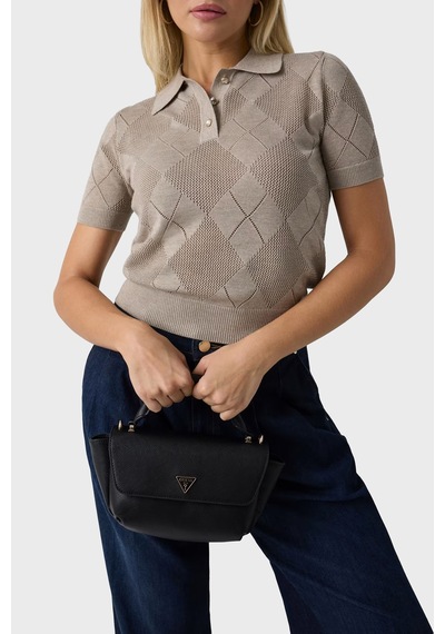 Guess Gilda Logolu Çıkarılabilir Askılı Çanta Hwzg9747200 Bayan Çanta Hwzg97 47200 Bla Siyah
