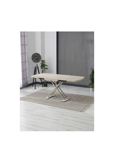 Venoxa Premium Seri 70x110 / 70x160 Mdf Masa Tek Masadır Traverten Traverten