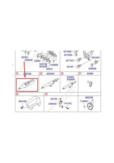 Hyundai Tucson Düğme Kapi Ön Cam 2004-2010 935702e250z9 014062140002 2.0, 2.0 Crdı