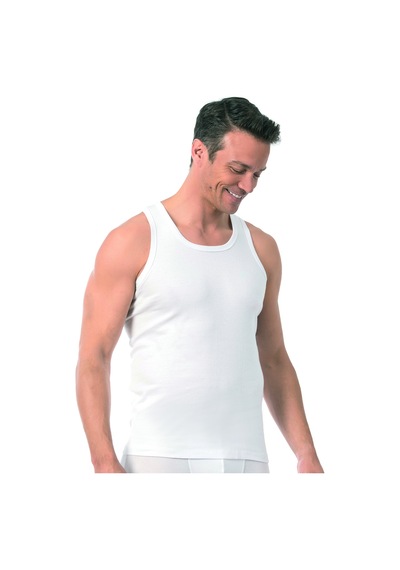 Özkan Underwear Özkan 0113 6'lı Paket Erkek %100 Pamuklu Esnek Yumuşak Ribana Kalın Askılı Atlet Beyaz