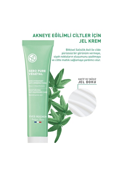 Akneye Eğilimli Ciltler İçin Siyah Nokta Görünümünü Azaltıcı Matlık Sağlayıcı Jel Krem-40g