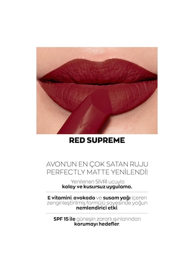 Avon Ultra Mat Marvellous Mocha Red Supreme ve Pure Pink Üçlü Ruj Paketi