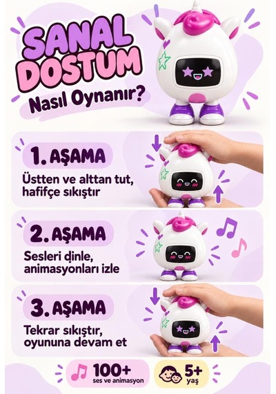 Gioc-hi Lisanslı 100 Den Fazla Ses Ve Animasyonlu Etkileşimli 10 Cm Oyuncak Sanal Dost Kirin