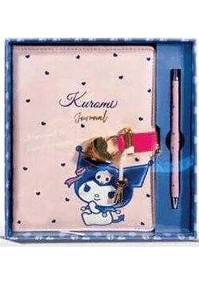 Victoria S Journals Kuromi Hush Hush Kilitli Defter Ve Tükenmez Kalem Kutulu Set 80gr. 160yp. Çizgil Çok Renkli
