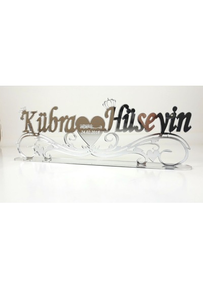 Estölye Masa Üstü Pleksi Ayna Isimlik Söz, Nişan, Kına, Nikah Masaüstü