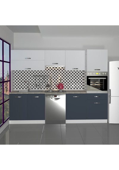 Decoraktiv Elite 280y Ankastre Boy Dolaplı Mdf Hazır Mutfak Dolabı - Tezgah Dahil - Antrasit - Buz Gri Diğer Decoraktiv Elite 280y Ankastre Boy Dolaplı Mdf Hazır Mutfak Dolabı - Tezgah Dahil - Antrasit - Buz Gri Diğer
