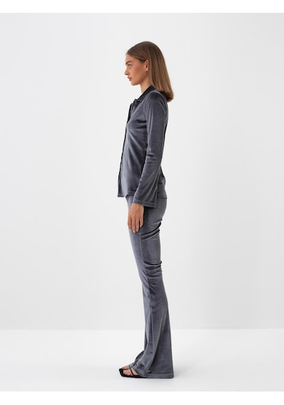 Xint Antrasit Lüks Dokulu Soft Kadife Slim Fit Pantolon 470459