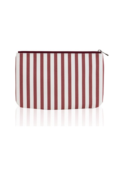The Mia Clutch Stripe Bordo Beyaz 27 X 19 Cm Renkli