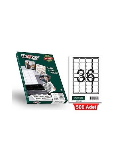 Herboy Hb-1036 45 X 30 Mm A4 Laser Etiket 500 Adet