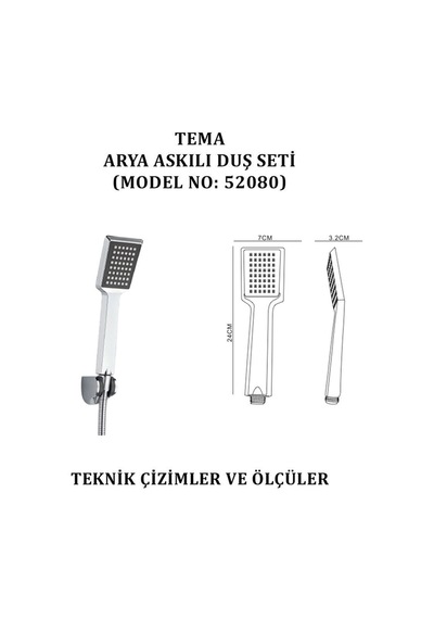 Tema Arya Askılı Duş Seti 52080 Krom