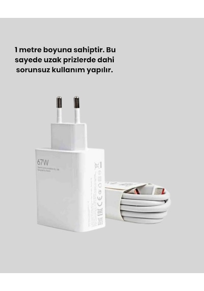 67 Watt Turbo Charge Başlık Vivo Y20 Y35 Y55 Uyumlu Standart