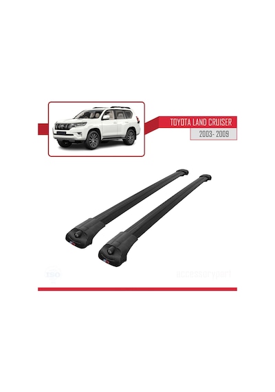 Toyota Land Cruiser 2003-2009 Arası İle Uyumlu Ace-1 Ara Atkı Tavan Barı Siyah