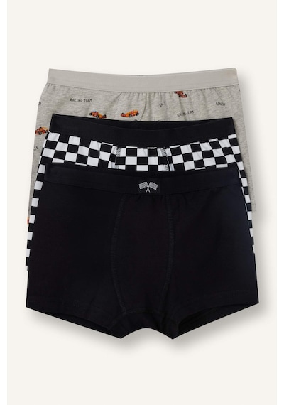 Defacto Araç Baskılı Penye 3lü Boxer Erkek Çocuk H1601a826smbk81 Siyah-bk81