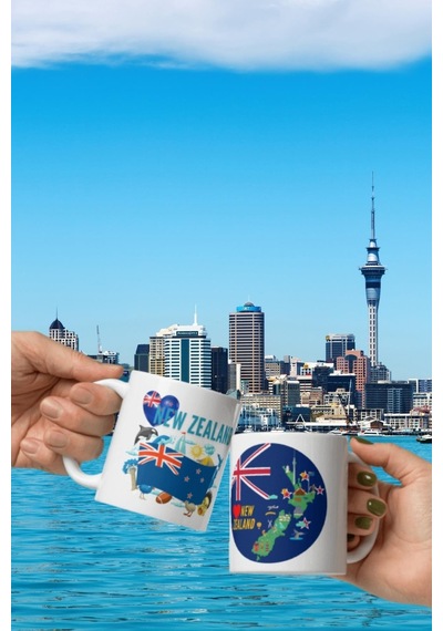 Yeni Zelanda Kupa Bardak 2 Adet Seyahat Hatıra New Zeland Mug