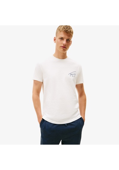 Tommy Hilfiger Regular Sign Backprint Erkek Beyaz T-shirt Dm0dm22320 Beyaz