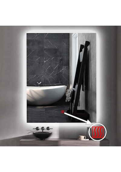 80x120 H Cm Buğu Çözücülü Ledli Banyo Aynası Şeffaf
