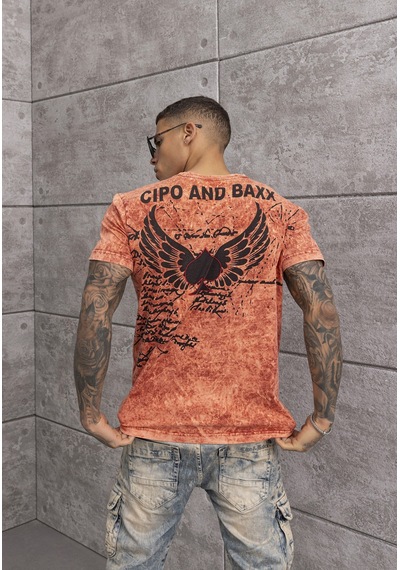 Cipo & Baxx Erkek Regular Fit Turuncu Grafik Baskılı Bisiklet Yaka Kısa Kollu Tişört Ct800 Kırmızı Cipo & Baxx Erkek Regular Fit Turuncu Grafik Baskılı Bisiklet Yaka Kısa Kollu Tişört Ct800 Kırmızı