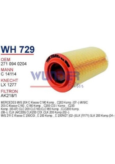 W203 C200 Kompressor Hava Filtre M271 Motor 163 Beygir 2003-2007