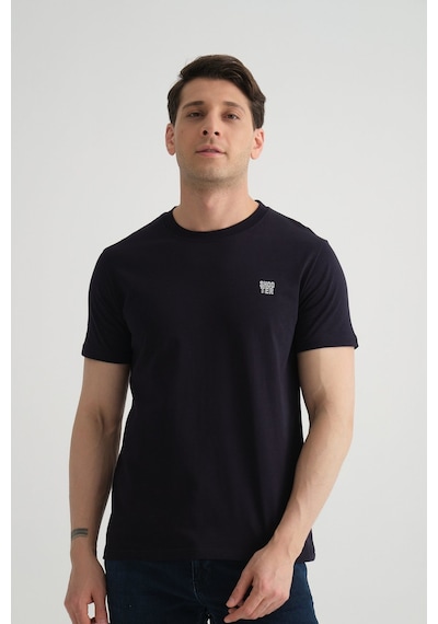 Shooter Sportwear Shooter Erkek Pamuklu Esnek T-shirt Standart Kalıp Minimal Logolu Lacivert