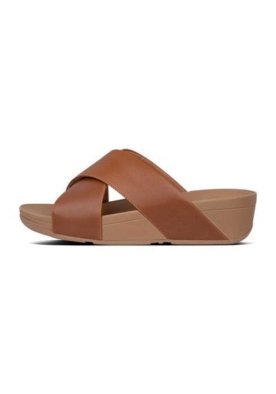 592 Light Tan Terlik Kadın Diğer K04-001/592 Fitflop Lulu Leather Cross Acı Kahverengi
