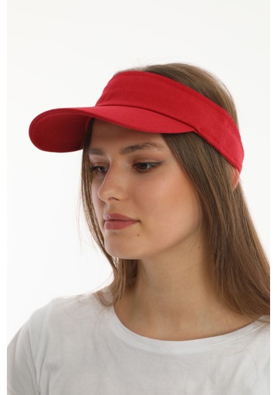 Uv Koruyuculu Unisex Siperlikli Kırmızı Şapka Kırmızı