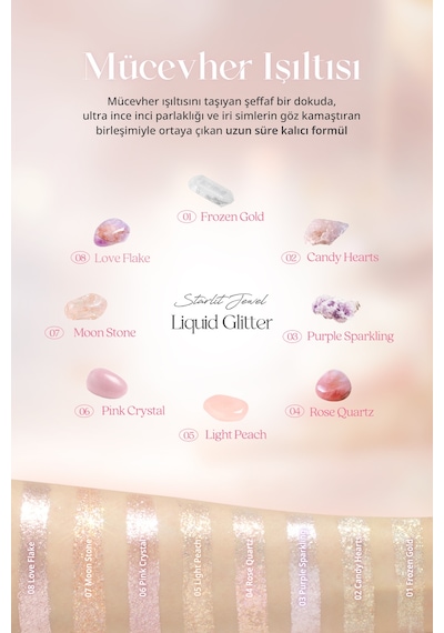 Dasique İnci Işıltılı Likit Glitter Starlit Jewel Liquid Glitter 02 Candy Hearts 02 Candy Hearts