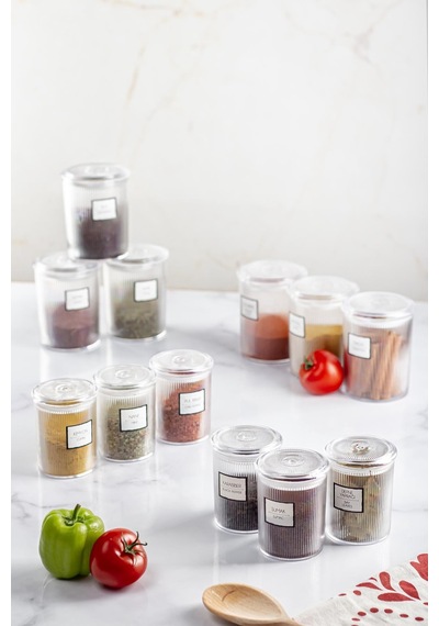 12'li Barok Yuvarlak 2 Boy Kavanoz Seti & Saklama Kabı & Erzak Kabı 6 500 Ml,6 250 Ml Çok Renkli