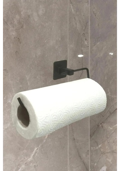Rulo Havluluk Peçetelik, Yapışkanlı, Pratik Banyo Askısı, Kağıt Rulo Havluluk, Siyah Diğer