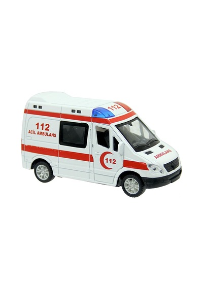 Pilli Işıklı Sesli 112 Metal Ambulans