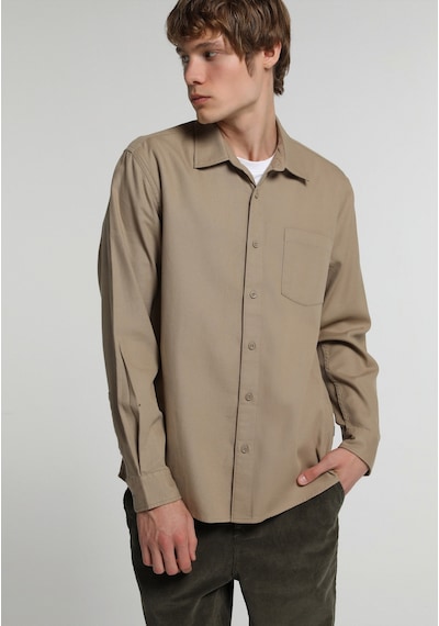 Colin's Colins Regular Fit Shirt Neck Düz Erkek Kahverengi Uzun Kol Gömlek Cl1083468 Q1.v1 Cml Camel