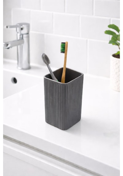 Sas Haus Diş Fırçalık Plastik Gri Kare 3403 Gri