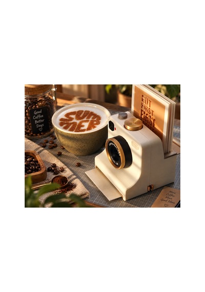 Latte Art Camera 4 Stencilli Manuel Coffee Art Kahve Süsleme Aparatı Kahve Köşesi Aksesuarı Diğer
