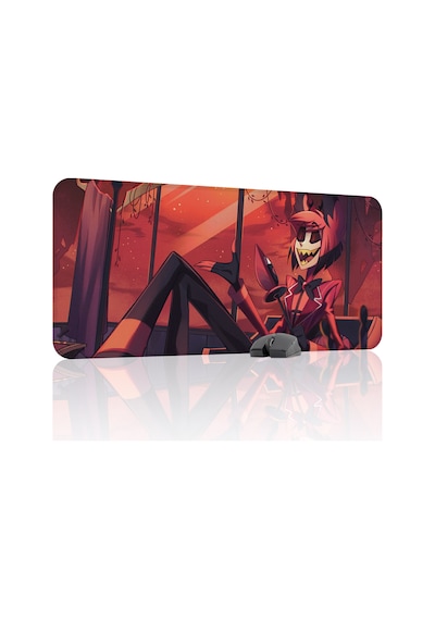 Hazbin Hotel Kaymaz Dikişli Kauçuk Oyuncu Mousepad V4 - 90x40 Xxl Gaming Mouse Pad Fare Altlığı
