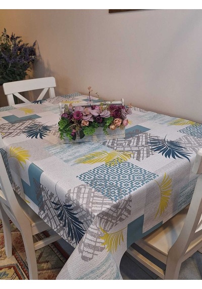 Elyaflı Pvc Masa Örtüsü Modern, Dayanıklı, Silinebilir Ve Şık Görünüm Fnt8193 Mavi