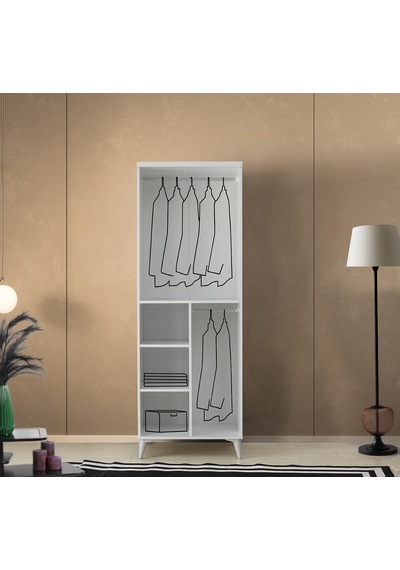 GuneyStore Sport 2 Kapaklı Komple MDF Gardırop