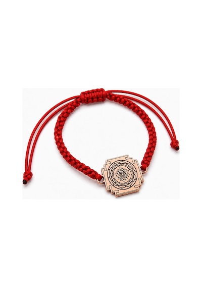 Sri Yantra Bolluk Ve Denge Tılsımı Bakır Makrome Bileklik Rose
