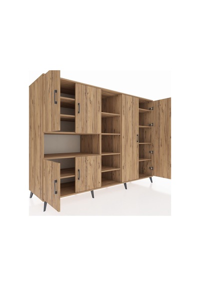 Kronos Dolap 13 Raflı 6 Kapaklı 220x59x163 Çam-çam Çam-çam Kronos Dolap 13 Raflı 6 Kapaklı 220x59x163 Çam-çam Çam-çam