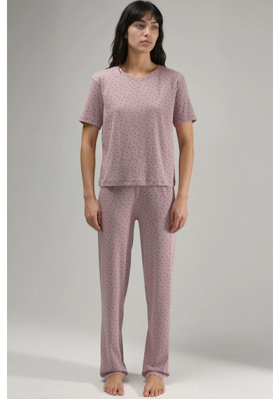 Hiccup %100 Pamuk Kısa Kollu Pijama Takımı Ellie Collection Lila Mor
