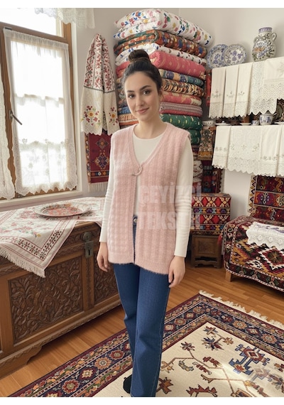Kadın Yeleği, Çeyizlik Örgü Yelek, Hediyelik Nişan Yeleği, Nişan&çeyiz Yelekleri Standart
