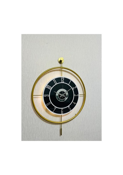 Pey Aksesuar Metal Camlı Duvar Saati 60x80 Cm Büyük Boy Işıklı Gerçek Cam Gold-füme-beyaz-gümüş M61-gold-füme-beyaz-gümüş