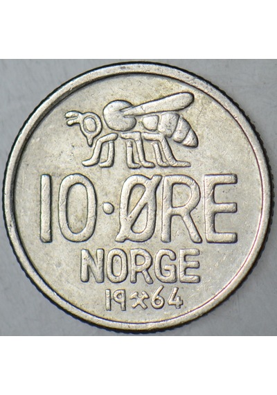 Norveç 10 Öre 1964 Arı Ve Arıcılık. Kral 5. Olav Dönemi.