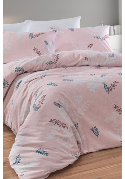 Çift Kişilik Pamuklu Nevresim Takımı 4 Parça Fiorerose Desen Pembe / Yumuşak Dokulu Pembe