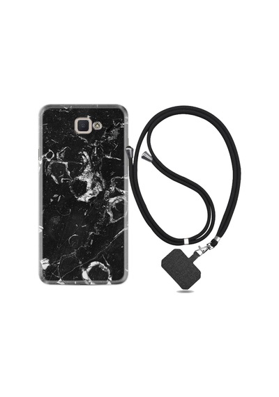 Samsung Uyumlu Galaxy A3 2017 Kılıf Ipli Askılı Black Hole Marble 1387