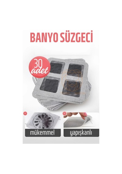 Banyo Gider Süzgeci 30 Adet