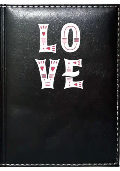 Promosyon Denizi I Love You 3 Görselli Siyah Ruhsat Kabı