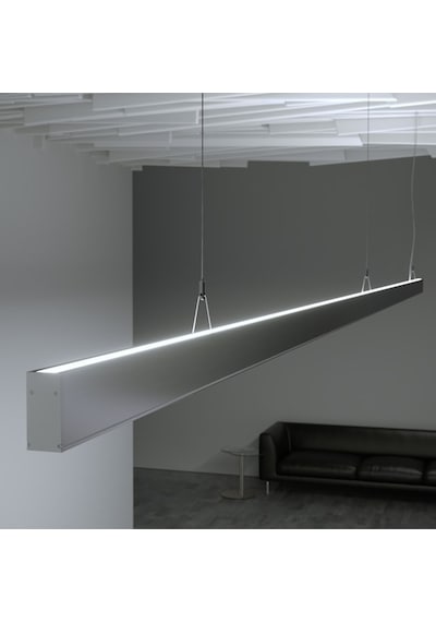 Led Kanal Alüminyum Profil Çift Yönlü Sarkıt Kasa 28x33mm 2 Metre 2144 Çf Pleksi Cam Yan Kapak